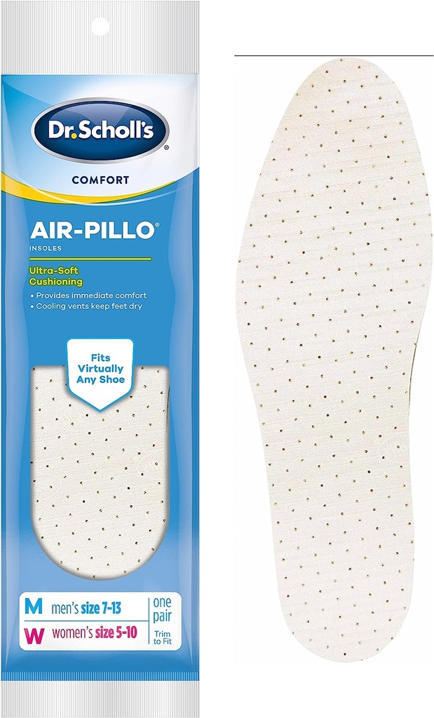 Dr. Scholl's AIR-PILLO Insoles Ultra-Soft Cushioning and Lasting Comfort  with Two Layers of Foam that Fit in Any Shoe - One pair